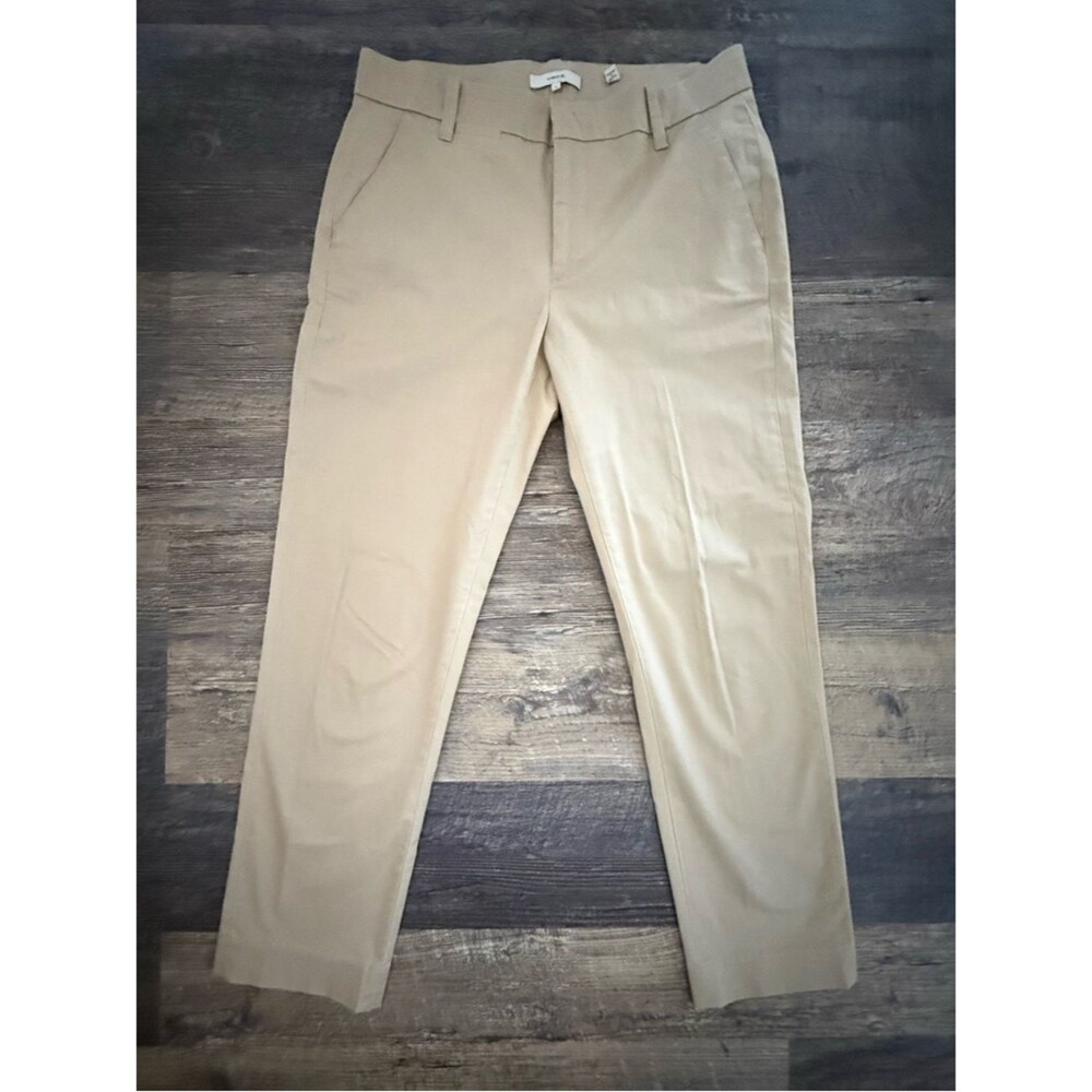 Vince Khaki Beige Cotton Chino Pants Classic Straight Leg Casual Trouser 6
